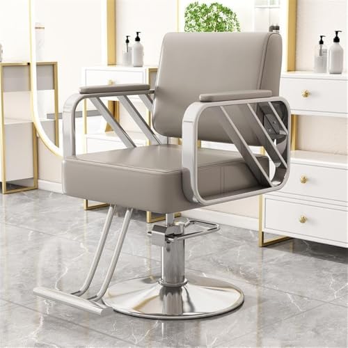 Height Adjustable Hairdressing Chair, Swivel Salon Chair, Simple Shampooing Chair, Suitable for Beauty Shop, Barber Shop, Tattoo Shop(Black,Gold Base)