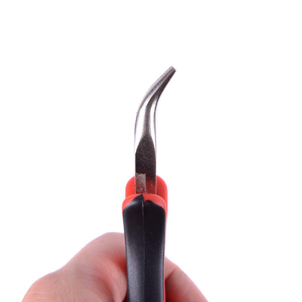 Hair Extensions Tools Kit: I-tip Hair Pliers, Micro Pulling Needle, Loop Threader and 200 Pcs Micro Silicone Rings Beads for Hair and Feather Extensions (Black)