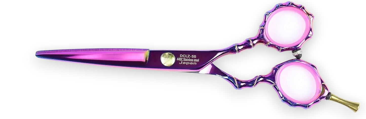 Hair Cutting Scissors, 5.5" Professional Razor Edge Titanium Coated (Multi Color Pink) Hairdressing Shears Hair Barber Scissor Personal/Professional Use 440C Japanese Surgical Stainless by DreamCut