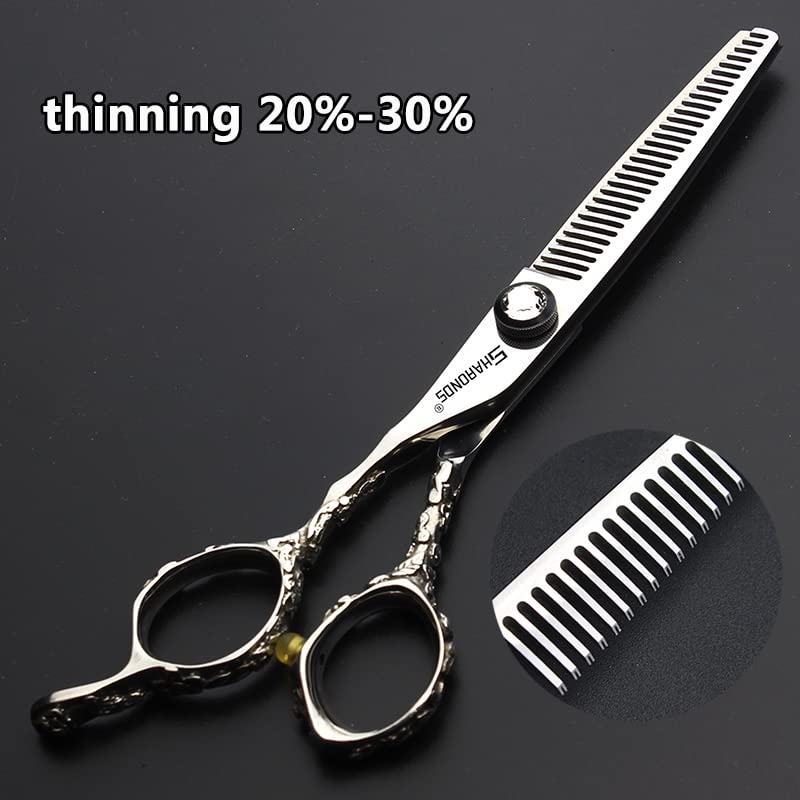 6 Inch Professional Left Handed Hairdressing Scissors Set 440C Hairdressing Scissors (3PCS-B)