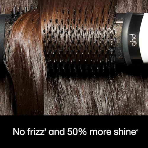 ghd Duet Blowdry-Hair Dryer Brush-Wet to Blow Dried with No Heat Damaage, 3X more Volume, 24hr Long Lasting Results, Blow Dry with No Fizz, 50% More Shine, Black/White