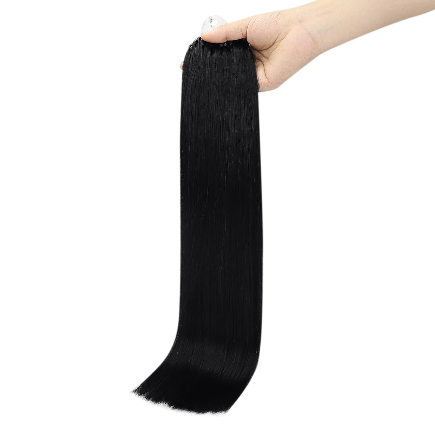 Full Shine Cold Fusion Prebonded Human Hair Extensions with Microbeads Color 18 Ash Blonde Highlighted 613 Blonde Micro Link Straight Hair 22 Inch Natural Hair Extensions for Women 50 Strands