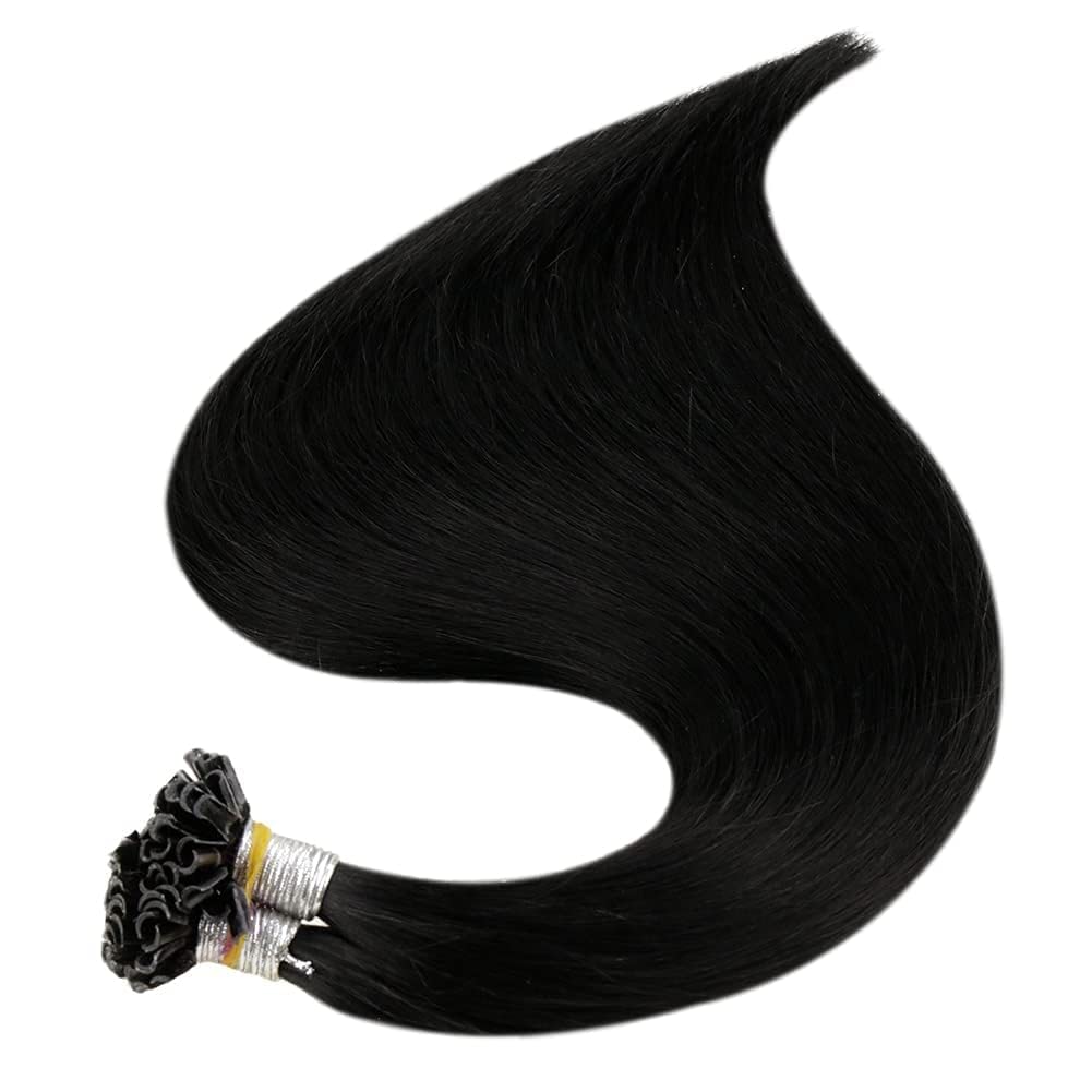 Full Shine Cold Fusion Prebonded Human Hair Extensions with Microbeads Color 18 Ash Blonde Highlighted 613 Blonde Micro Link Straight Hair 22 Inch Natural Hair Extensions for Women 50 Strands