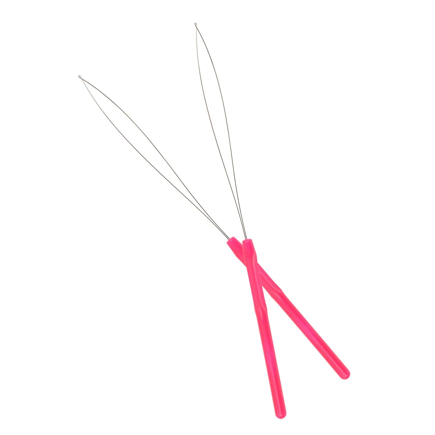 10 Pcs Hair Extension Loop Needle Threader Pulling Hook Tool and Bead Device Tool Loop Threader for Micro Rings beads and Hair or Feather Extensions (Black)