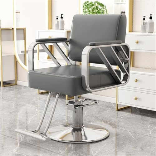 Height Adjustable Hairdressing Chair, Swivel Salon Chair, Simple Shampooing Chair, Suitable for Beauty Shop, Barber Shop, Tattoo Shop(Black,Gold Base)