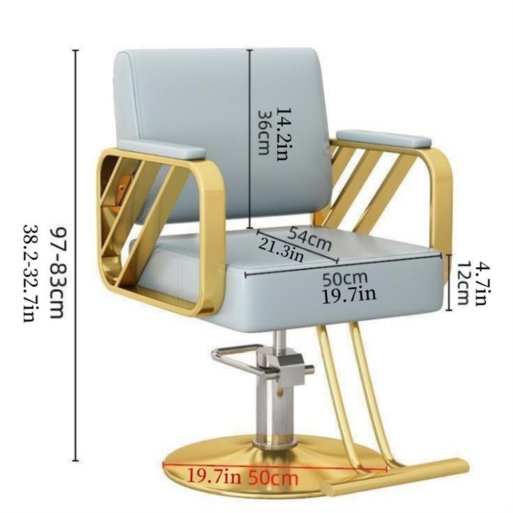 Height Adjustable Hairdressing Chair, Swivel Salon Chair, Simple Shampooing Chair, Suitable for Beauty Shop, Barber Shop, Tattoo Shop(Black,Gold Base)