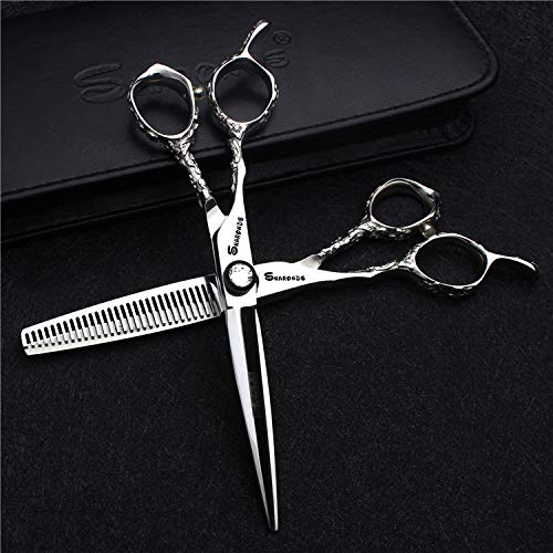 6 Inch Professional Left Handed Hairdressing Scissors Set 440C Hairdressing Scissors (3PCS-B)