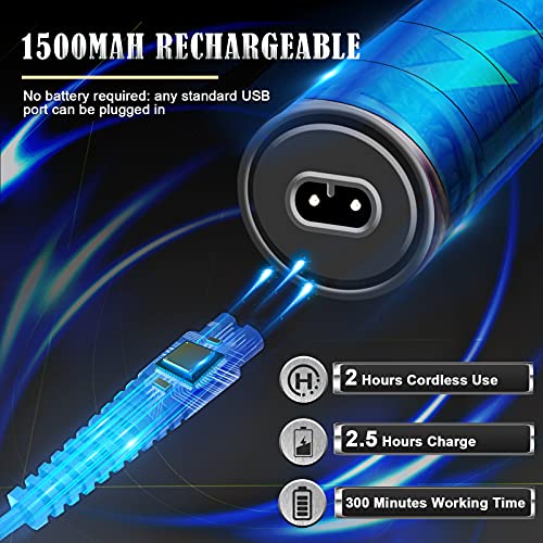 Hair Clippers for Men, Professional Electric Haircut Kit, Zero Gapped Clippers, Beard Trimmer Cordless Rechargeable T-Blade Hair clipper (Gold)
