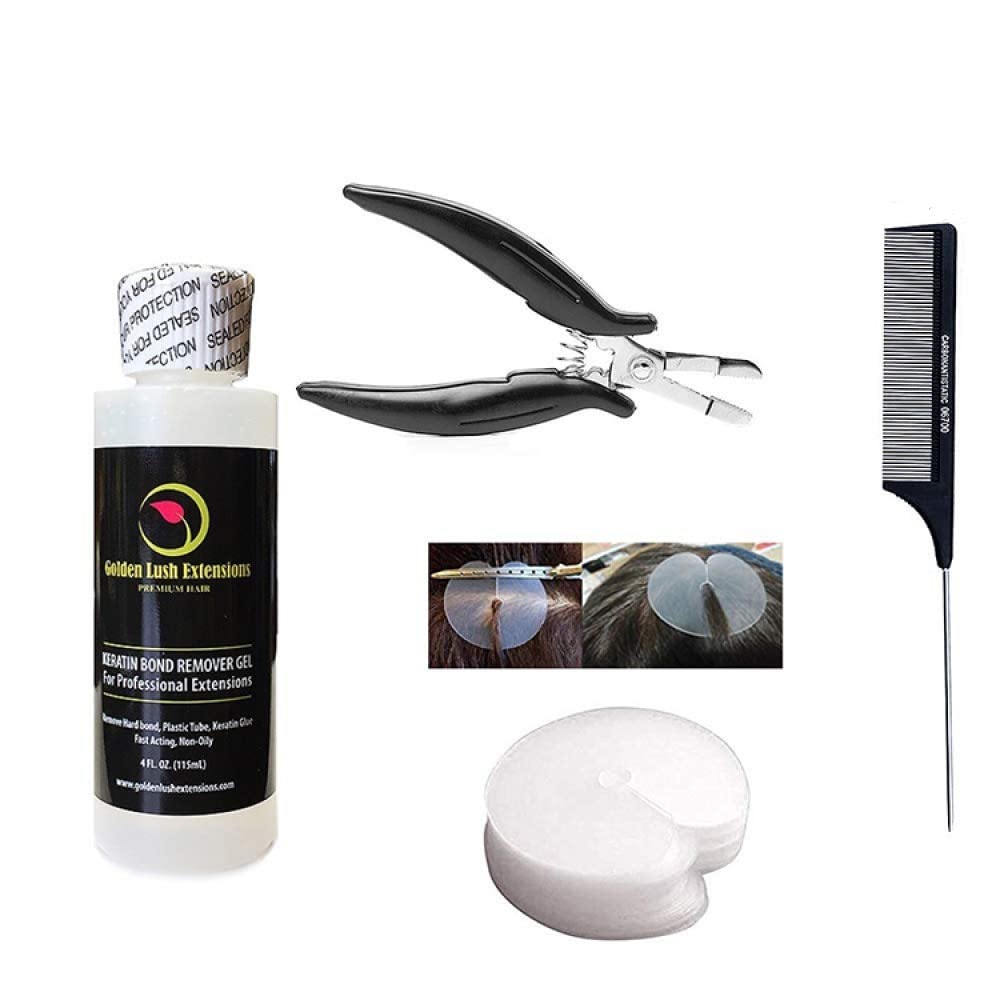 Fusion Kits Remover Super Act with Pliers for Keratin Bonds Tail Comb Heat Shield Protectors Breaker Tools Set