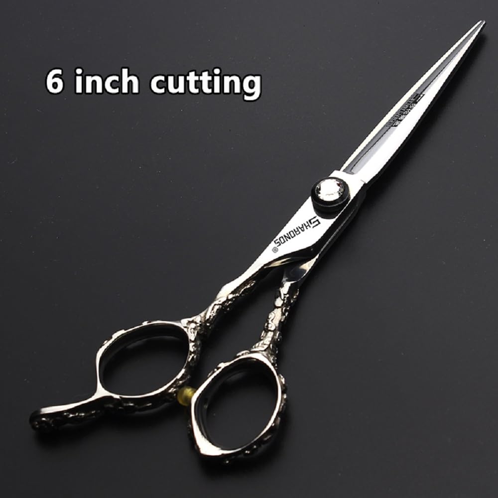 6 Inch Professional Left Handed Hairdressing Scissors Set 440C Hairdressing Scissors (3PCS-B)