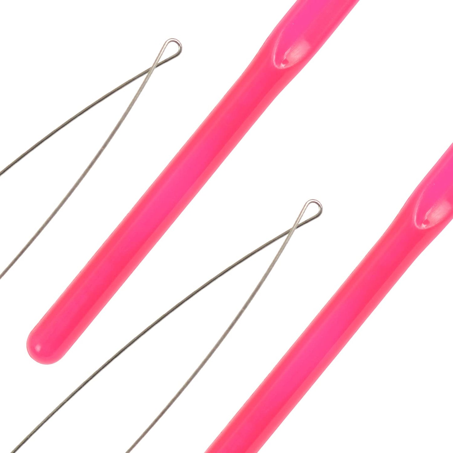 10 Pcs Hair Extension Loop Needle Threader Pulling Hook Tool and Bead Device Tool Loop Threader for Micro Rings beads and Hair or Feather Extensions (Black)
