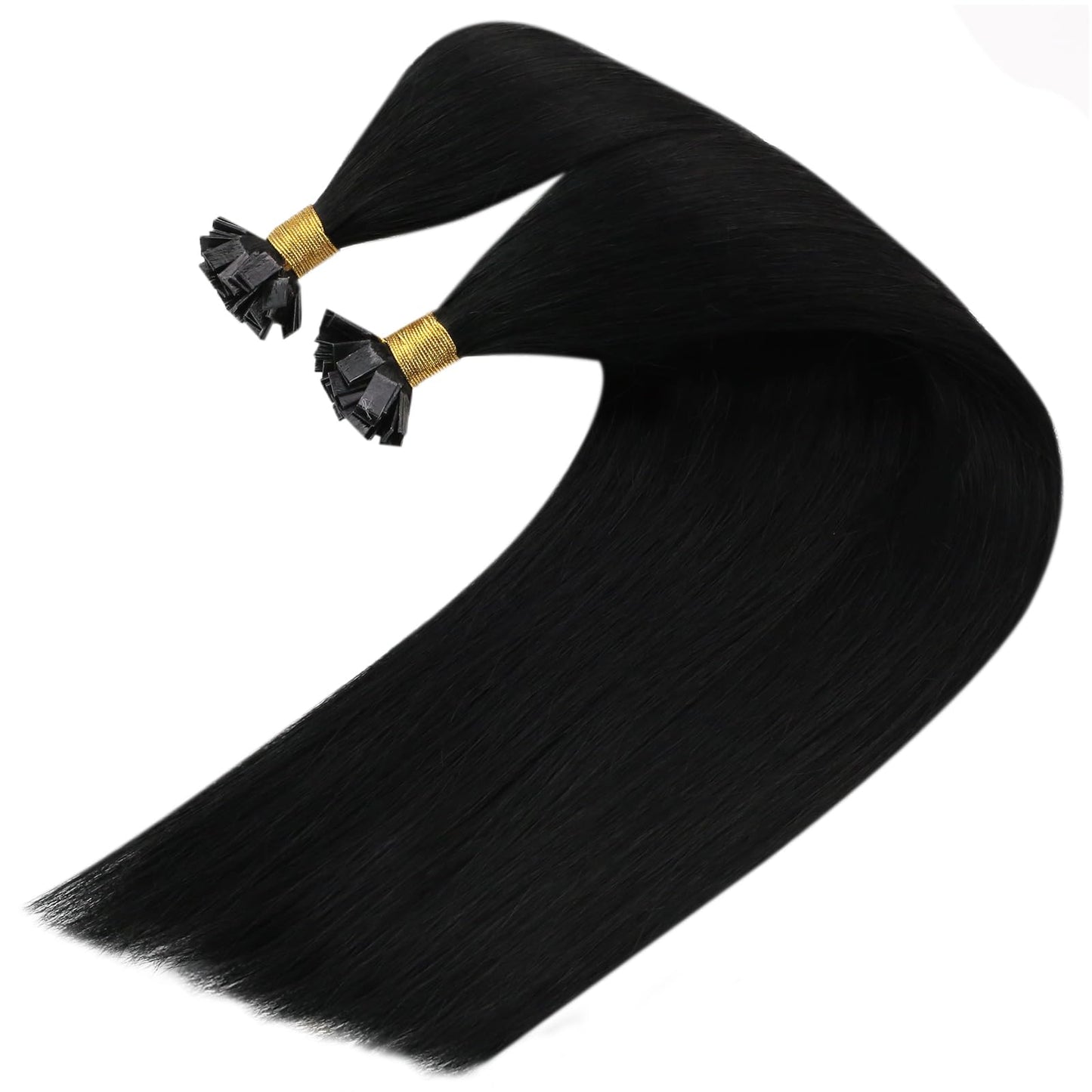 Remy Flat Tip Hair Extensions Human Hair Keratin Fusion Hair Extensions Real Human Hair Extensions for Women 50G/50S Warm Ash Blonde Highlight Bleach Blonde 16inch
