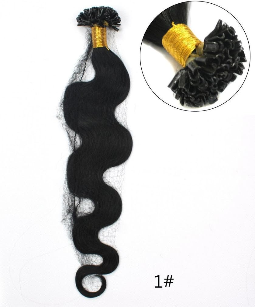 Remeehi 0.5g/strand 100pcs Body Wavy Pre Bonded Nail U Tip Keratin Hair Extensions Brazilian Remy Virgin Human Hair 28 Inch #18/613