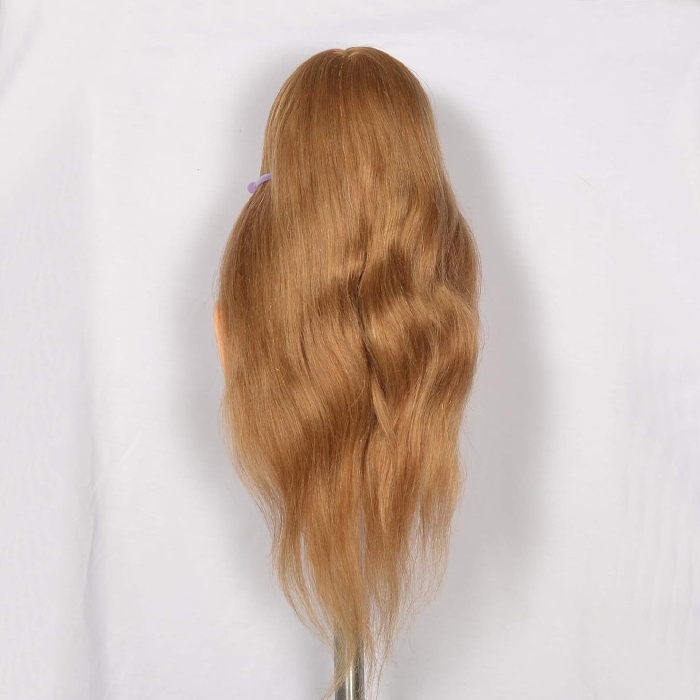 omc 06 100% Human Hair Mannequin Head with Shoulder 22inches Hairdresser Training Head Manikin Cosmetology Doll Head for Hair Styling & Training Practice #8 Color