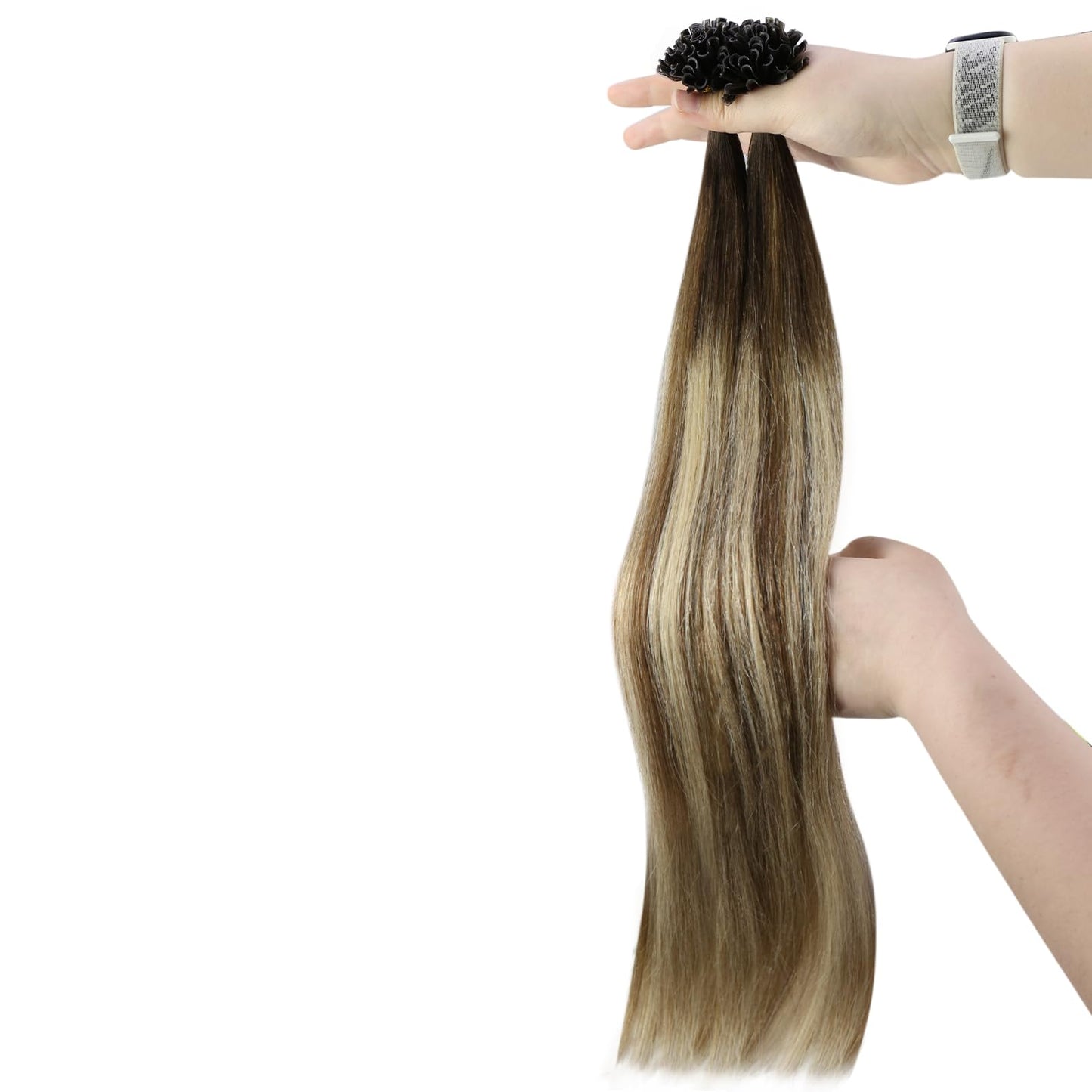 REMY premium Micro Link Hair Extensions Highlight Micro Loop Hair Extensions Real Human Hair Light Brown Highlights Blonde Micro Extensions Real Human Hair Add Hair Volume 18 Inch 50s/50g