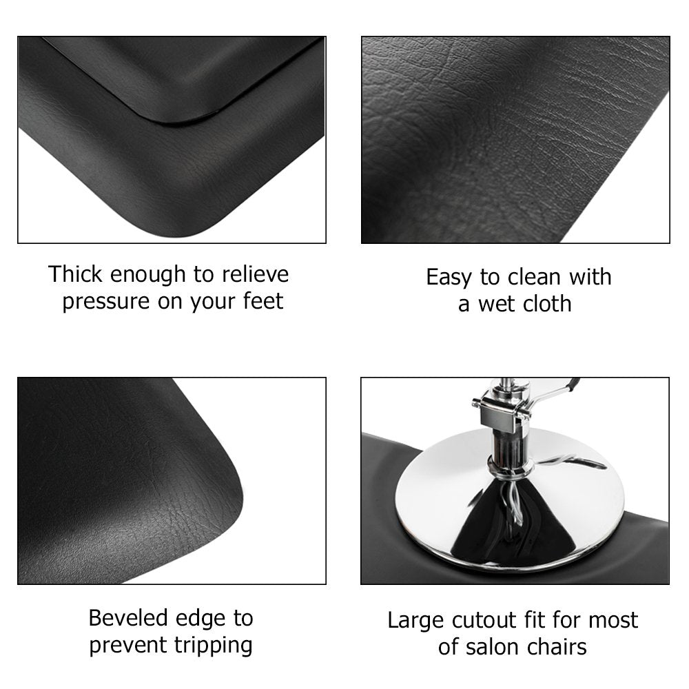 Mefeir 3' x 5' - 7/8'' Thick Salon Anti Fatigue Mat for Hair Stylist, Rectangle Comfort Barber Shop Beauty Floor Mats Under Styling Chair