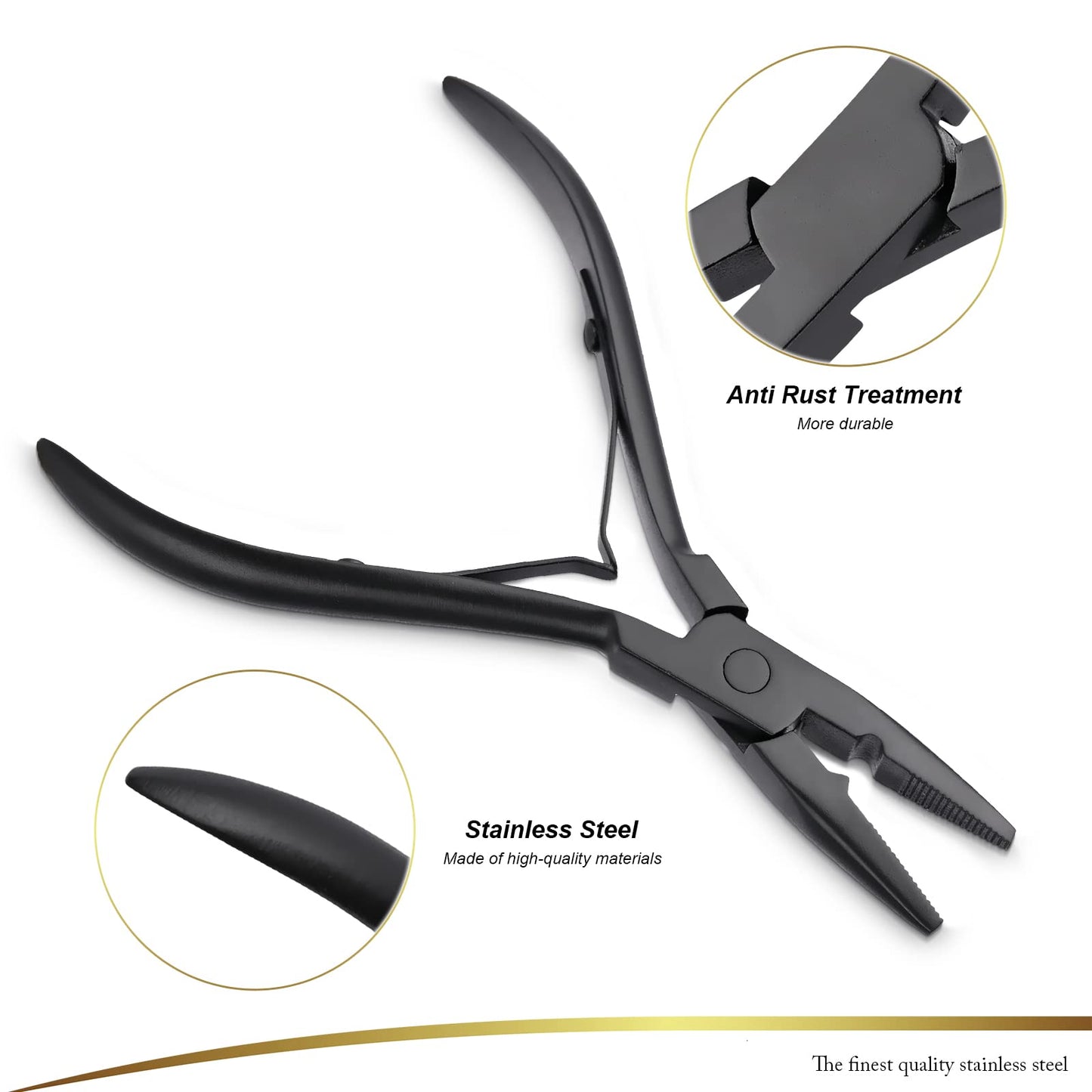 EHDIS Tape in Hair Extensions Pliers Stainless Steel Flat Surface Extensions Tape Sealing Clamp Pliers Tool (Type A)