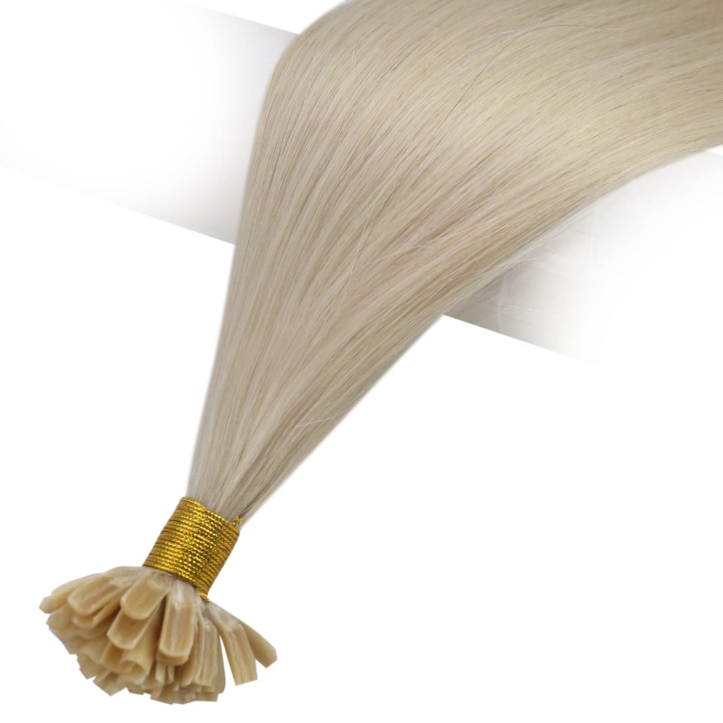Full Shine Cold Fusion Prebonded Human Hair Extensions with Microbeads Color 18 Ash Blonde Highlighted 613 Blonde Micro Link Straight Hair 22 Inch Natural Hair Extensions for Women 50 Strands