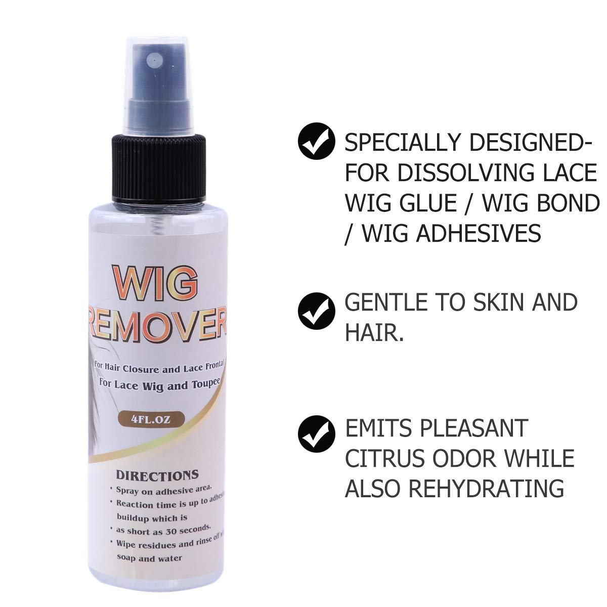 Isheeny Lace Wig Glue Remover Spray Fast Acting Hair Extentions Hair Glue Remover & Tape In Hair Extensions Adhesive Remover, Removes Hair Glue, Wig Tape & Double Sided Extension Tape (118 ml)