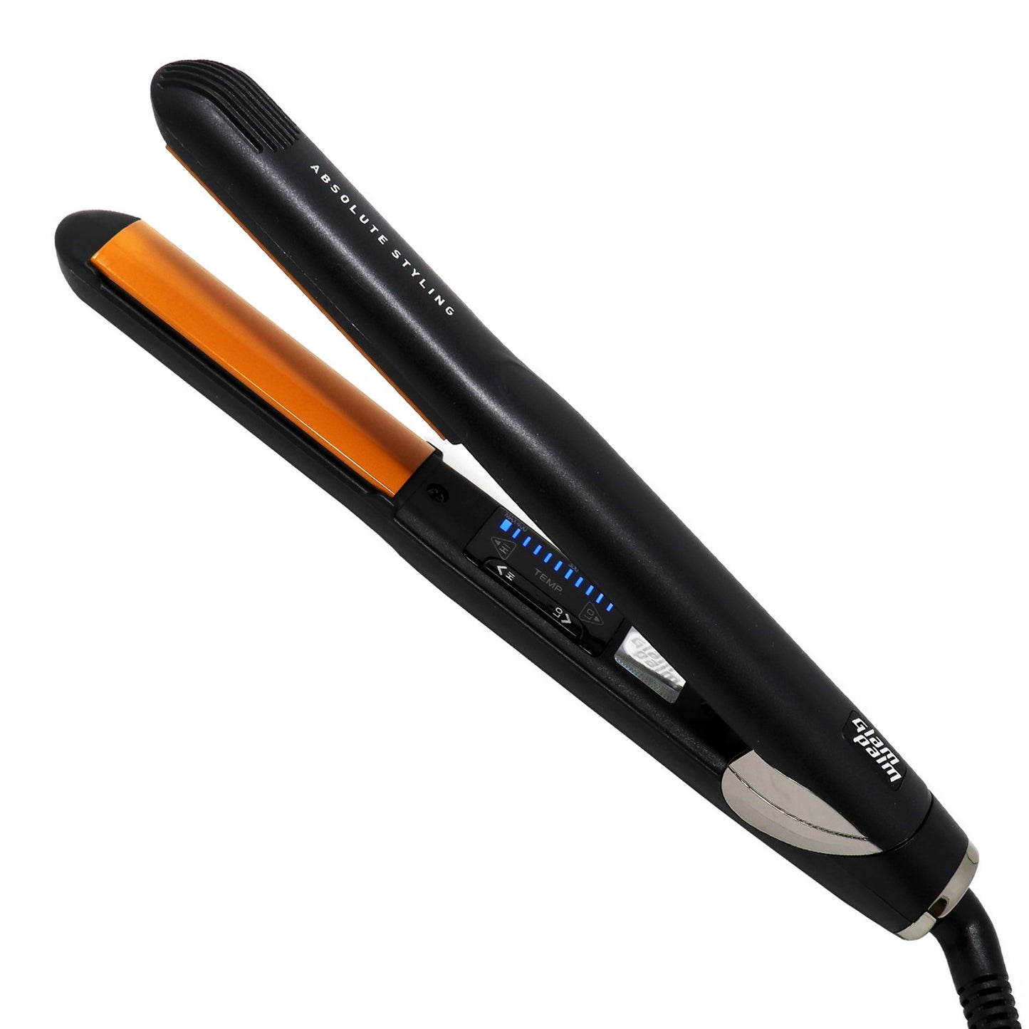 GlamPalm Volumizing Iron, 1" Hair Volumizer with Digital LCD. Classic Ceramic Coated Plates with Adjustable Temperature Straightens & Curls for Smooth and Silky Hairstyle. Heats Up Instantly
