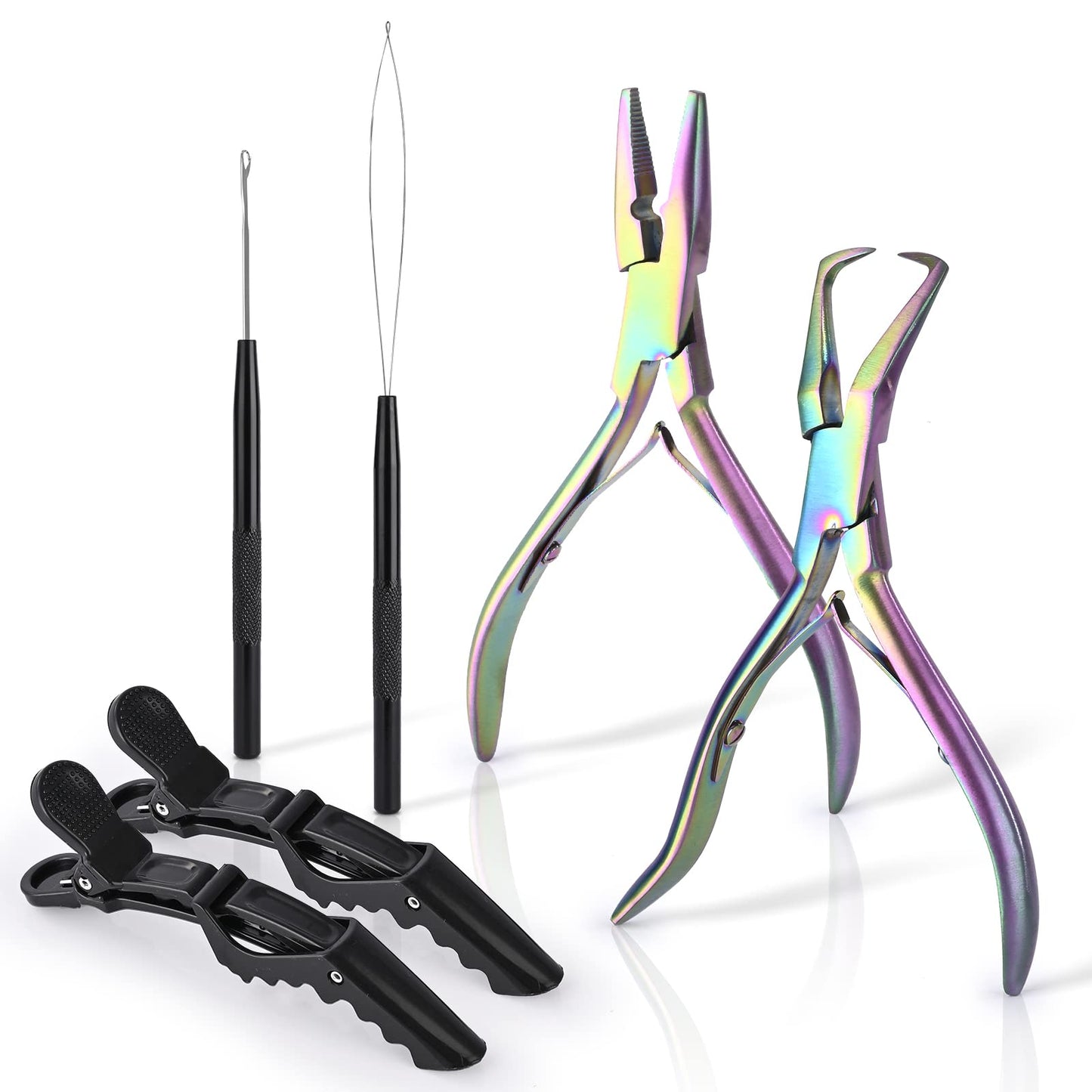 EHDIS Tape in Hair Extensions Pliers Stainless Steel Flat Surface Extensions Tape Sealing Clamp Pliers Tool (Type A)