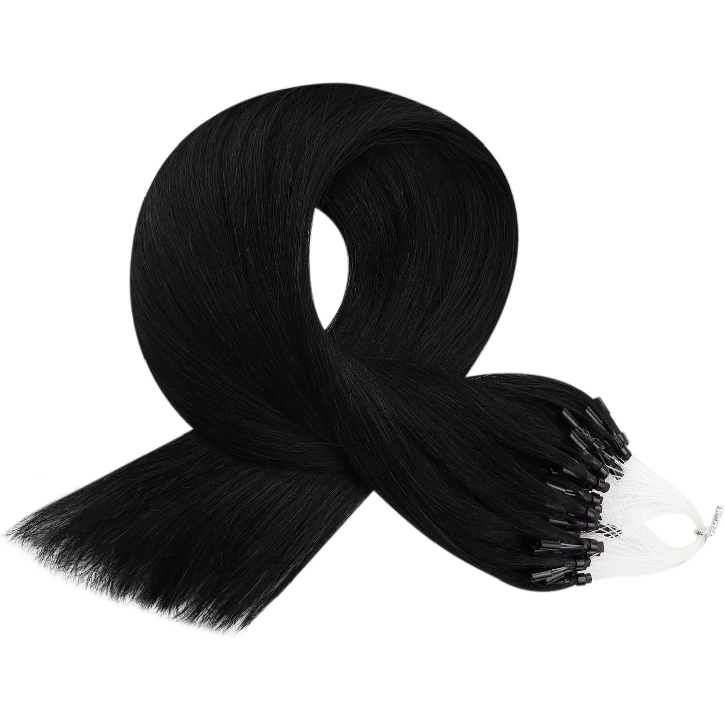 Full Shine Cold Fusion Prebonded Human Hair Extensions with Microbeads Color 18 Ash Blonde Highlighted 613 Blonde Micro Link Straight Hair 22 Inch Natural Hair Extensions for Women 50 Strands