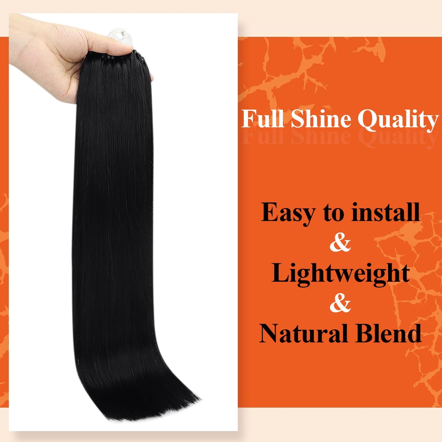 Full Shine Cold Fusion Prebonded Human Hair Extensions with Microbeads Color 18 Ash Blonde Highlighted 613 Blonde Micro Link Straight Hair 22 Inch Natural Hair Extensions for Women 50 Strands