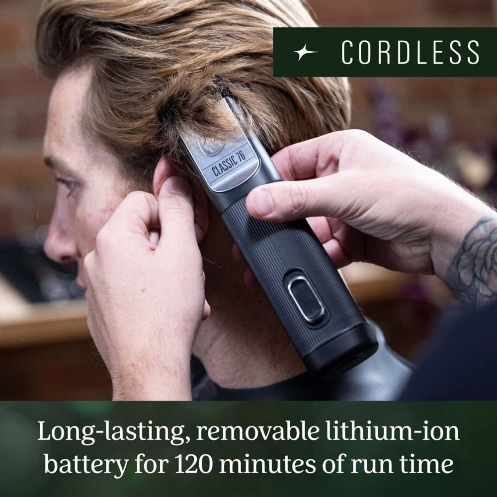 Oster Professional Cordless Hair Clippers, Classic 76 for Barbers and Hair Cutting with Detachable Blade, Burgundy