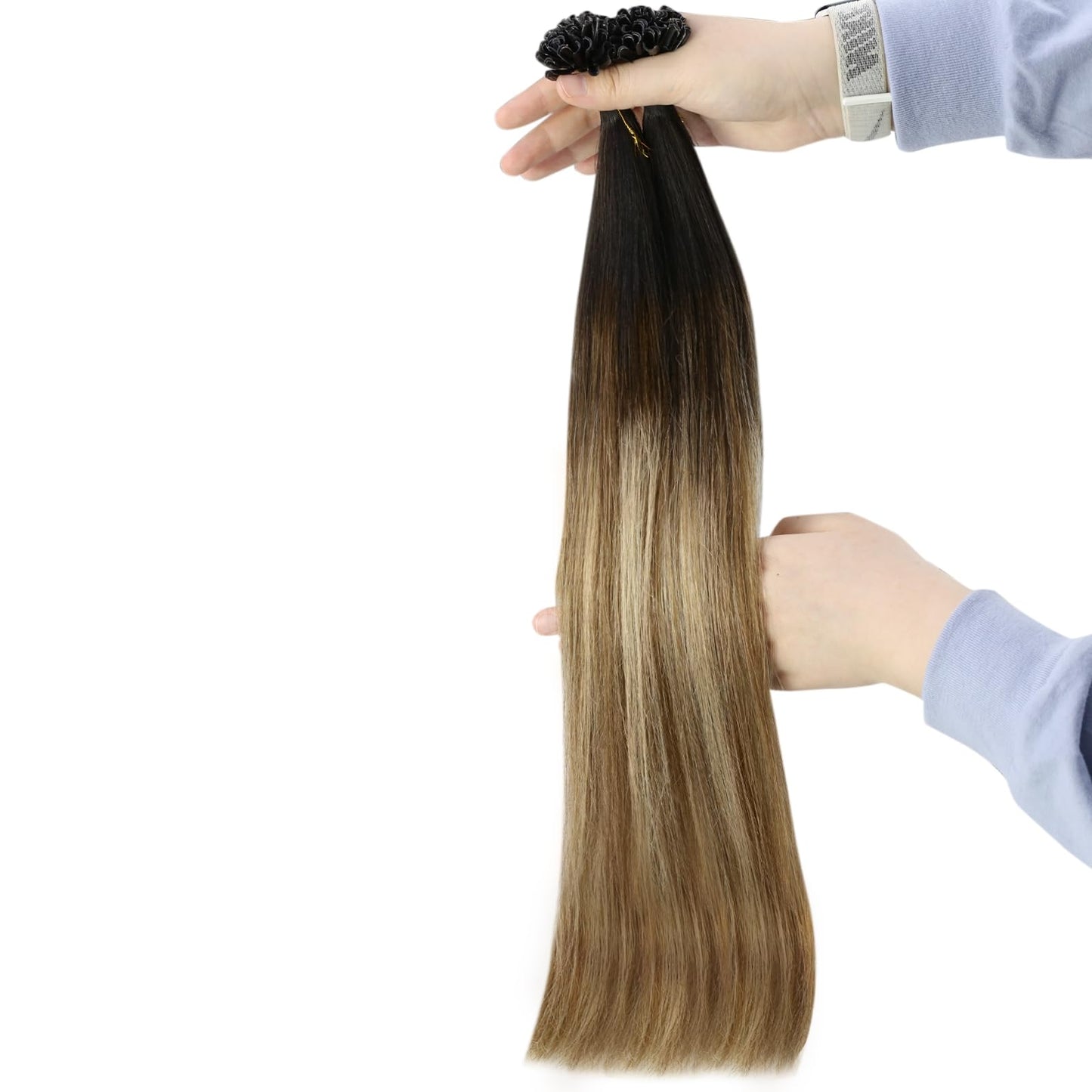 REMY premium Micro Link Hair Extensions Highlight Micro Loop Hair Extensions Real Human Hair Light Brown Highlights Blonde Micro Extensions Real Human Hair Add Hair Volume 18 Inch 50s/50g