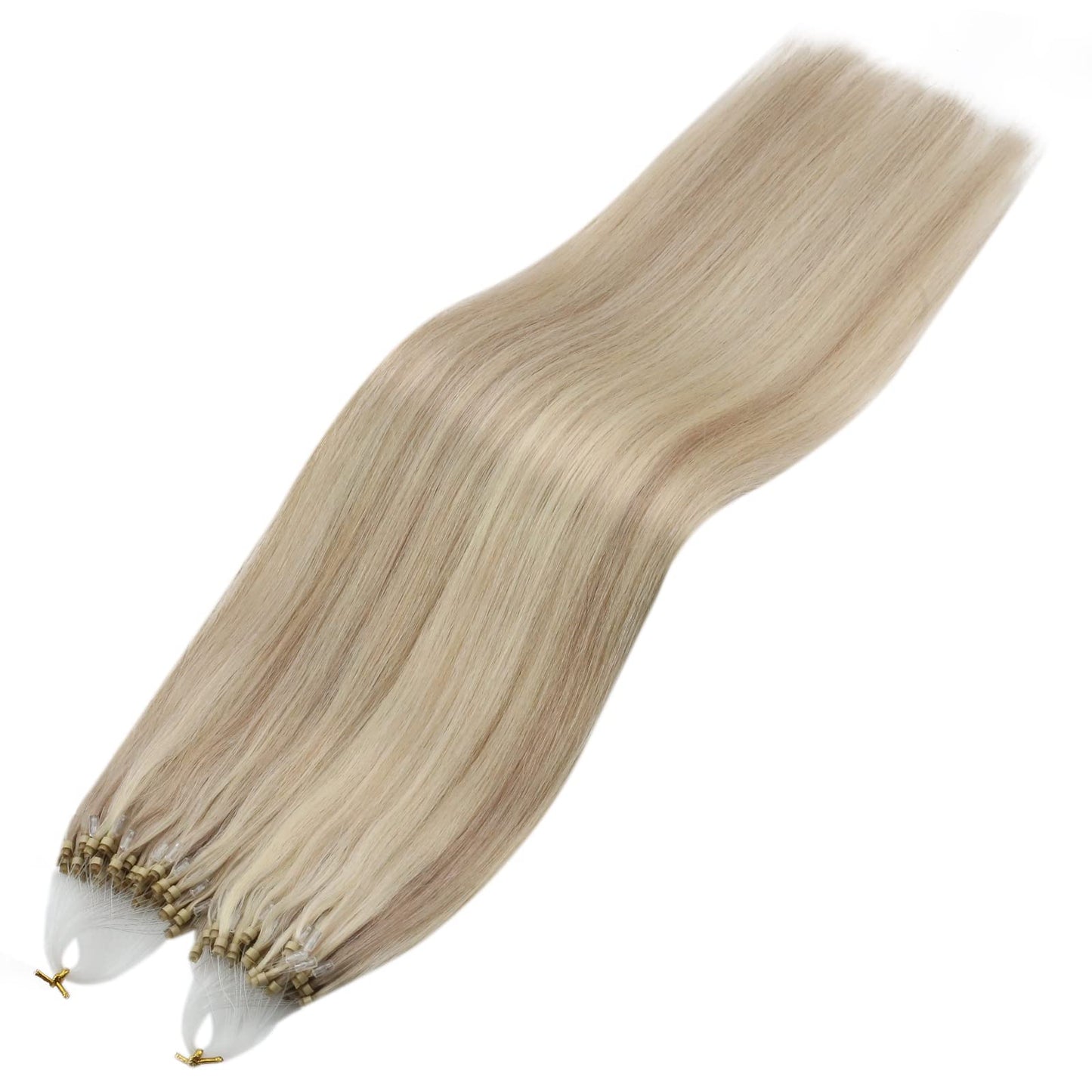 REMY premium Micro Link Hair Extensions Highlight Micro Loop Hair Extensions Real Human Hair Light Brown Highlights Blonde Micro Extensions Real Human Hair Add Hair Volume 18 Inch 50s/50g