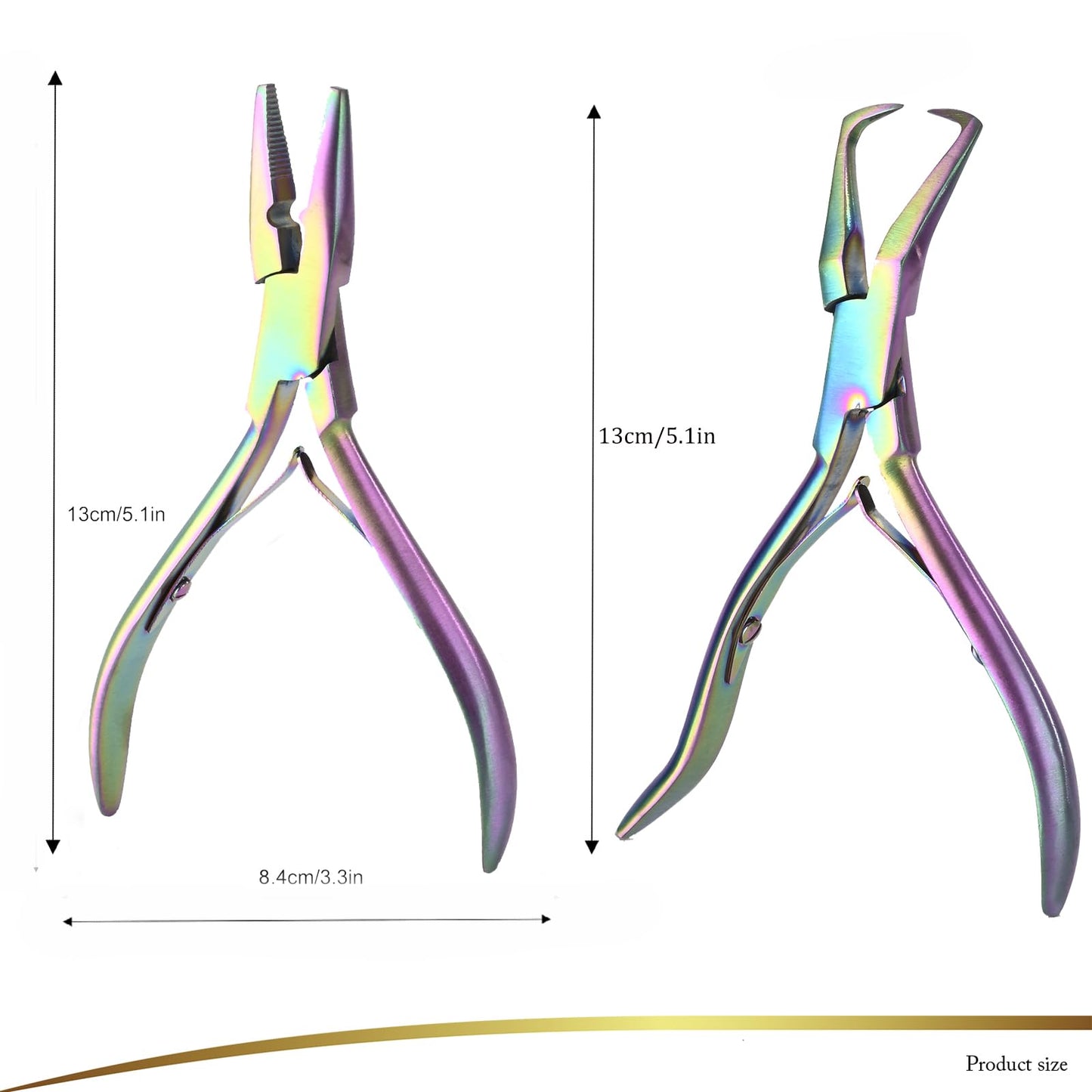 EHDIS Tape in Hair Extensions Pliers Stainless Steel Flat Surface Extensions Tape Sealing Clamp Pliers Tool (Type A)