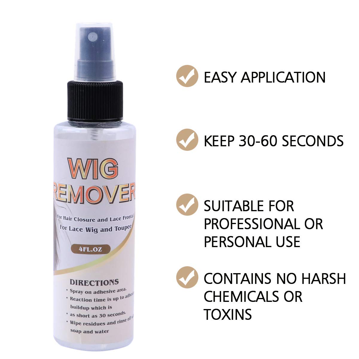 Isheeny Lace Wig Glue Remover Spray Fast Acting Hair Extentions Hair Glue Remover & Tape In Hair Extensions Adhesive Remover, Removes Hair Glue, Wig Tape & Double Sided Extension Tape (118 ml)