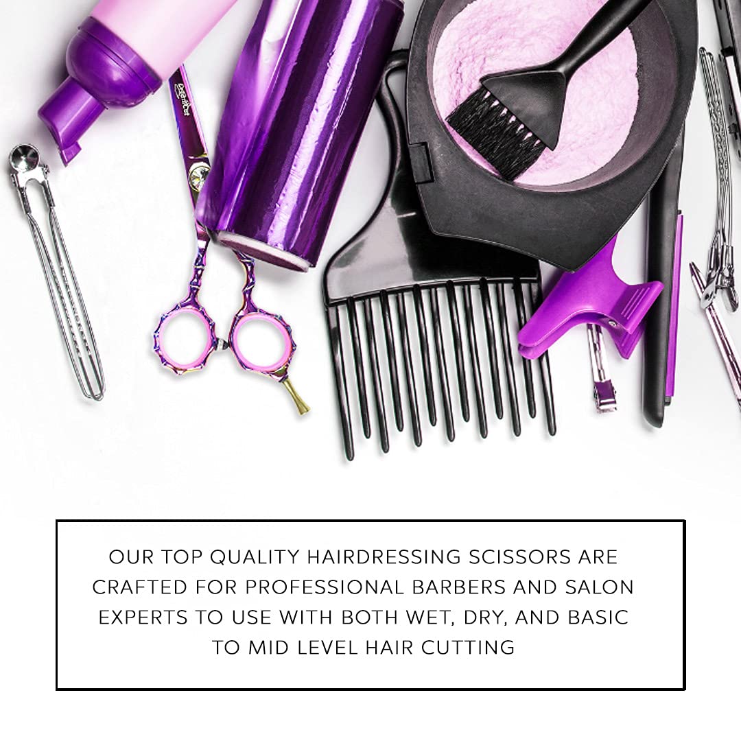 Hair Cutting Scissors, 5.5" Professional Razor Edge Titanium Coated (Multi Color Pink) Hairdressing Shears Hair Barber Scissor Personal/Professional Use 440C Japanese Surgical Stainless by DreamCut