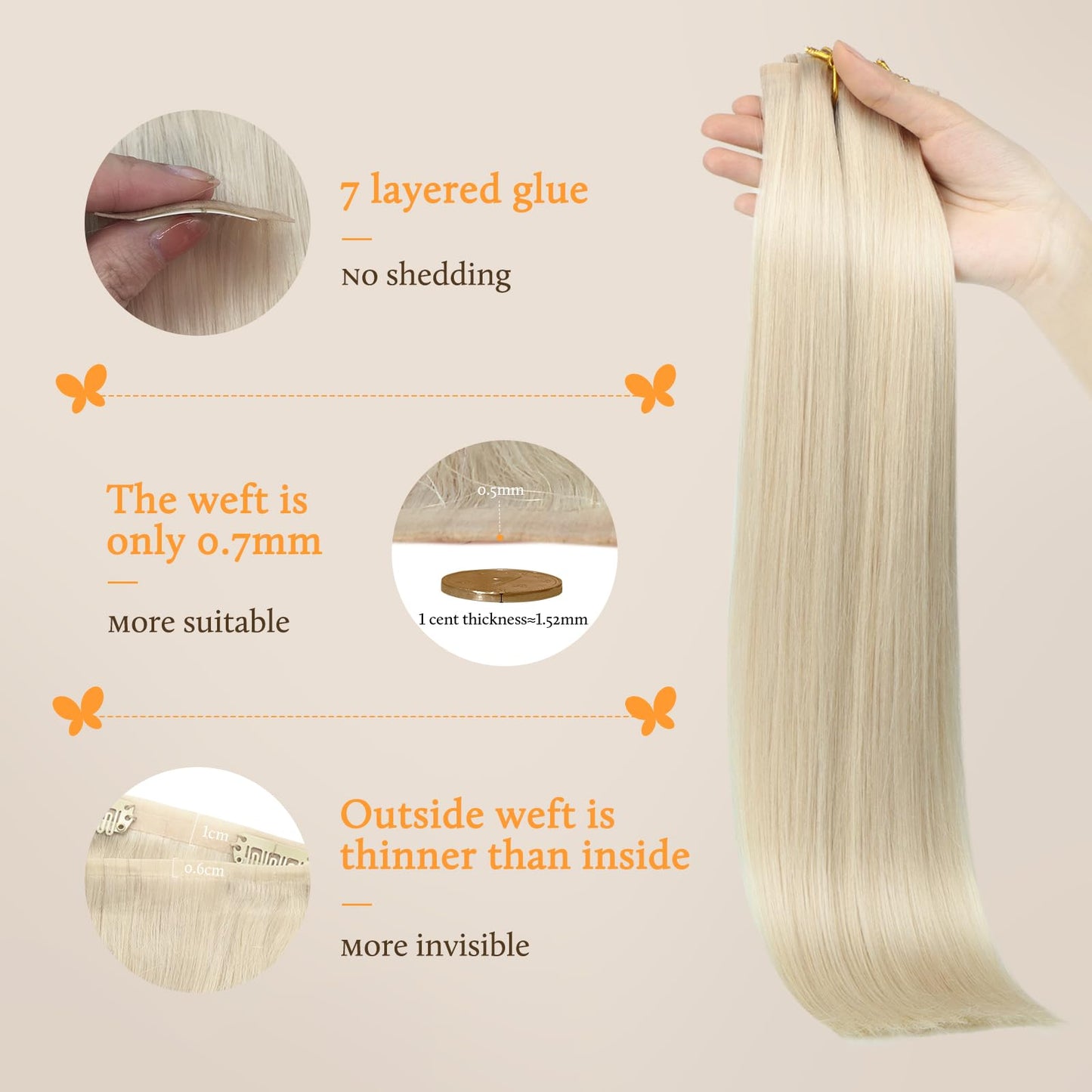 DOORES Seamless Clip in Hair Extensions Real Human Hair, Jet Black 150g 7pcs 20 Inch, Hair Extensions Clip in Human Hair Extensions Clip ins with Thin Weft Thick Straight Hair