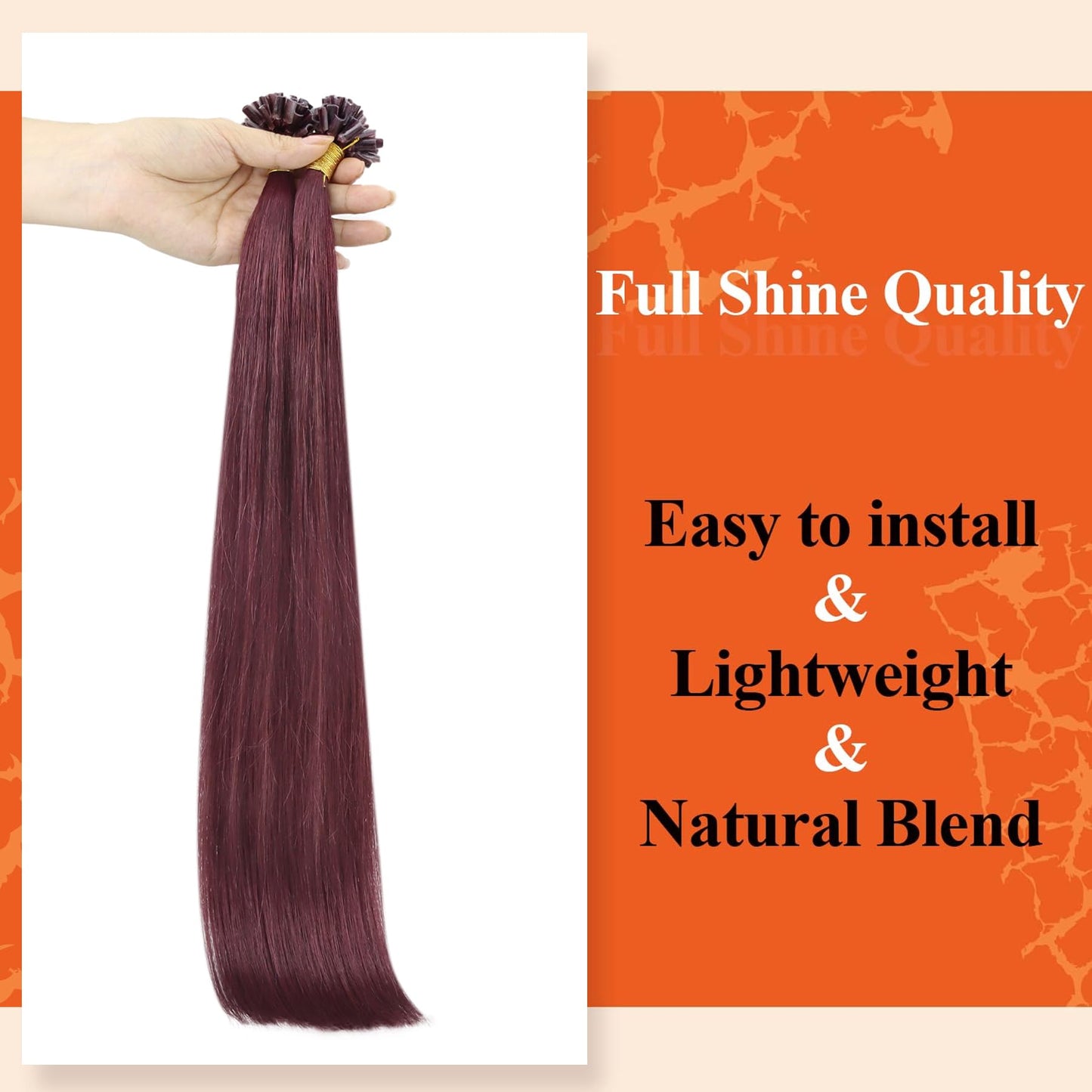 Full Shine Cold Fusion Prebonded Human Hair Extensions with Microbeads Color 18 Ash Blonde Highlighted 613 Blonde Micro Link Straight Hair 22 Inch Natural Hair Extensions for Women 50 Strands