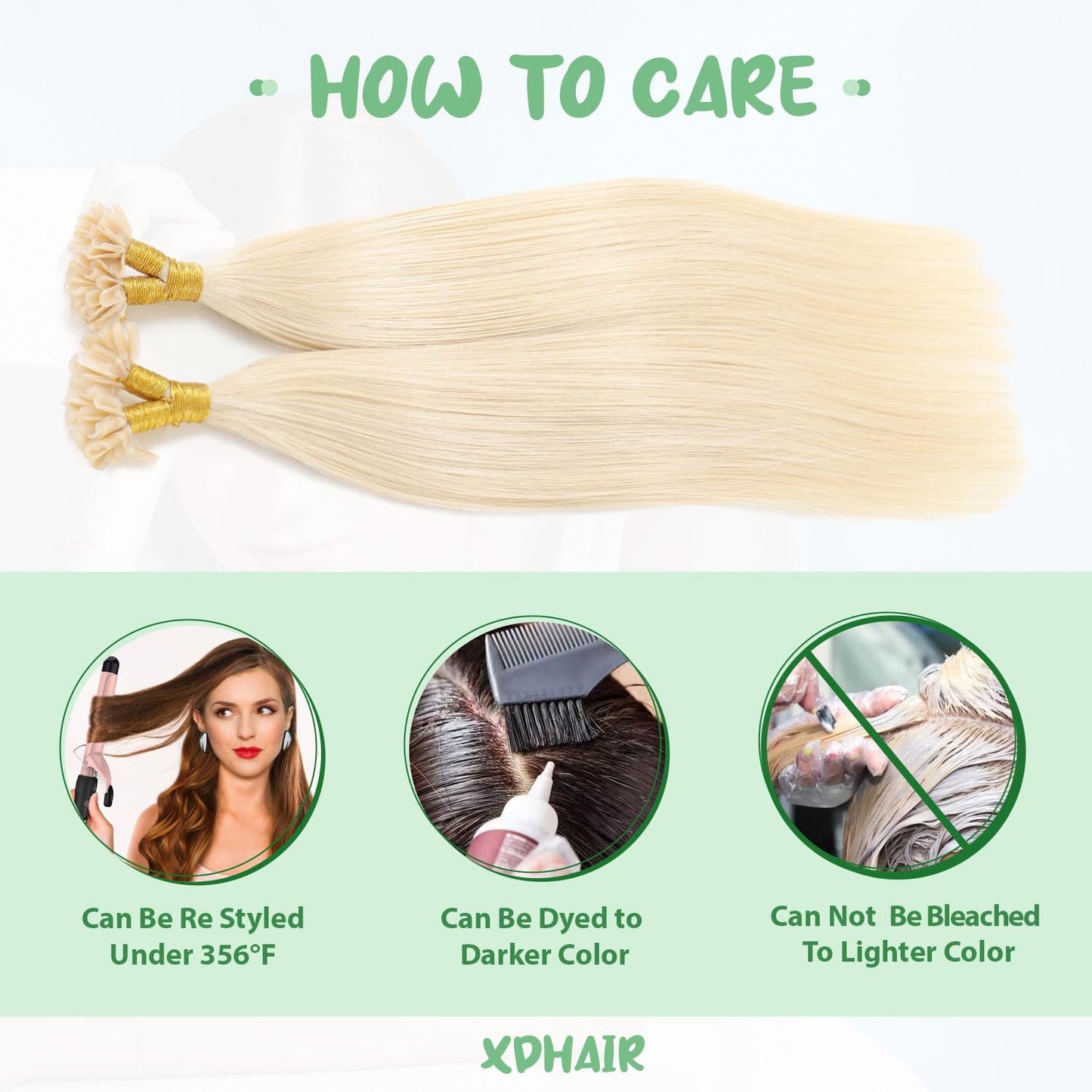 U Tip Hair Extensions Real Human Hair 50 Strands 50g 20inch Balayage Ombre Walnut Brown to Ash Brown and Blonde Pre Bonded Hair Extensions Nail U Tip Hair Extensions #3/8/22 20inch