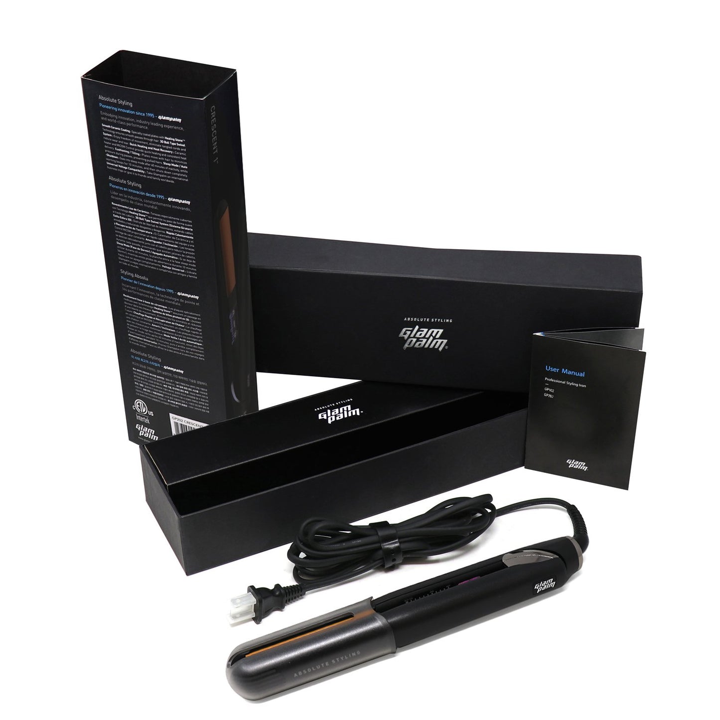 GlamPalm Volumizing Iron, 1" Hair Volumizer with Digital LCD. Classic Ceramic Coated Plates with Adjustable Temperature Straightens & Curls for Smooth and Silky Hairstyle. Heats Up Instantly