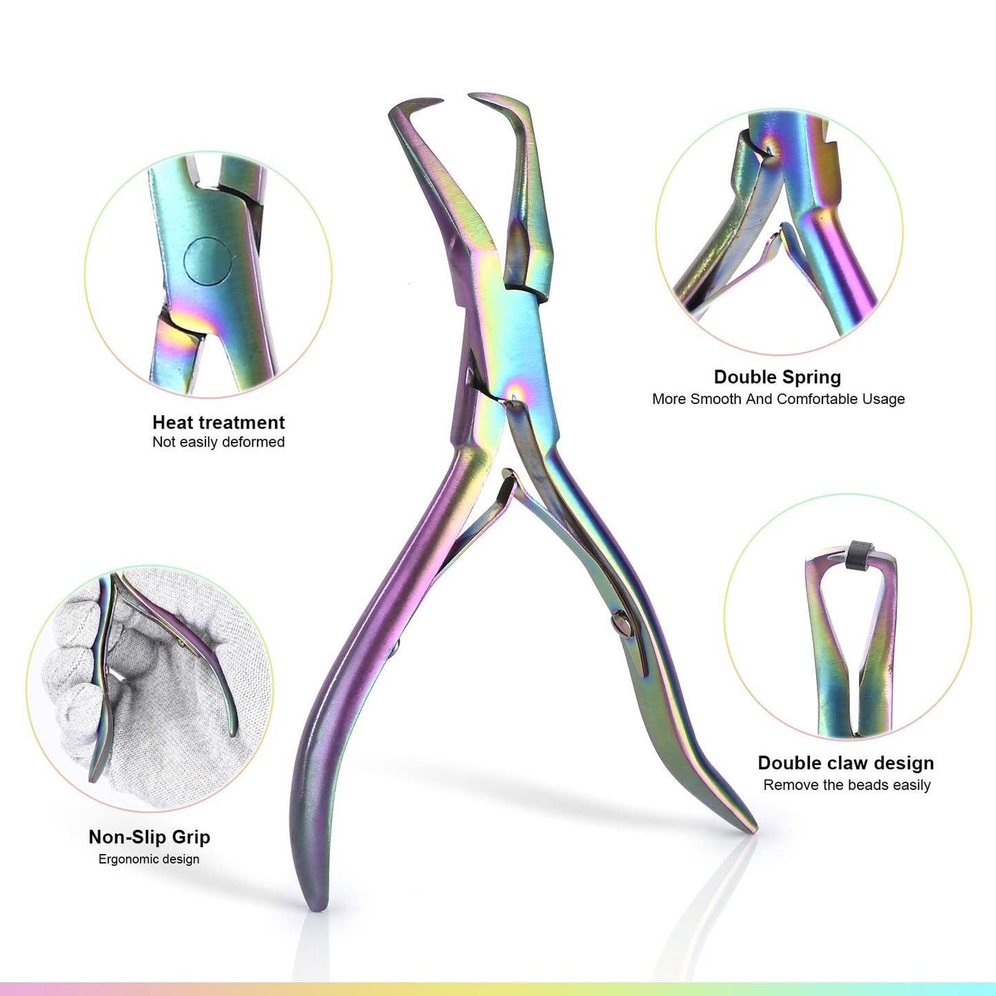 EHDIS Tape in Hair Extensions Pliers Stainless Steel Flat Surface Extensions Tape Sealing Clamp Pliers Tool (Type A)
