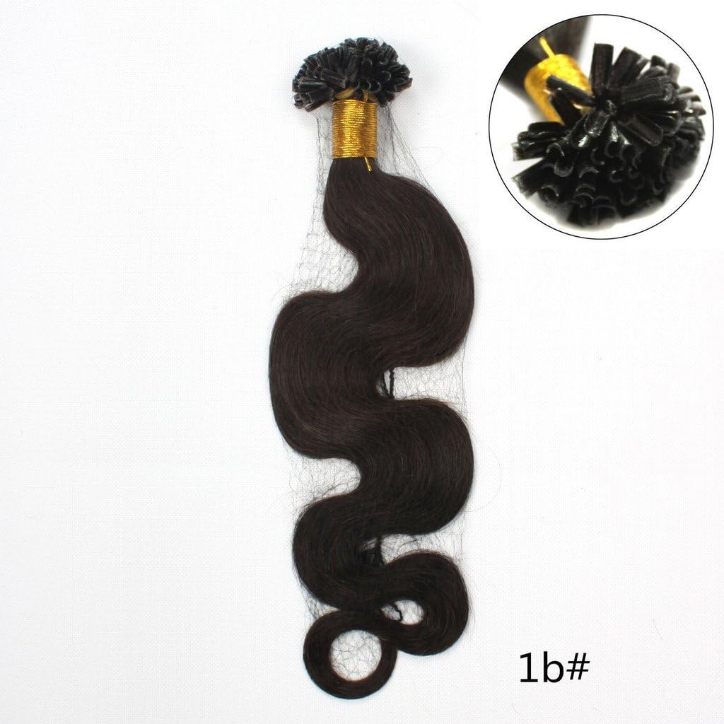 Remeehi 0.5g/strand 100pcs Body Wavy Pre Bonded Nail U Tip Keratin Hair Extensions Brazilian Remy Virgin Human Hair 28 Inch #18/613