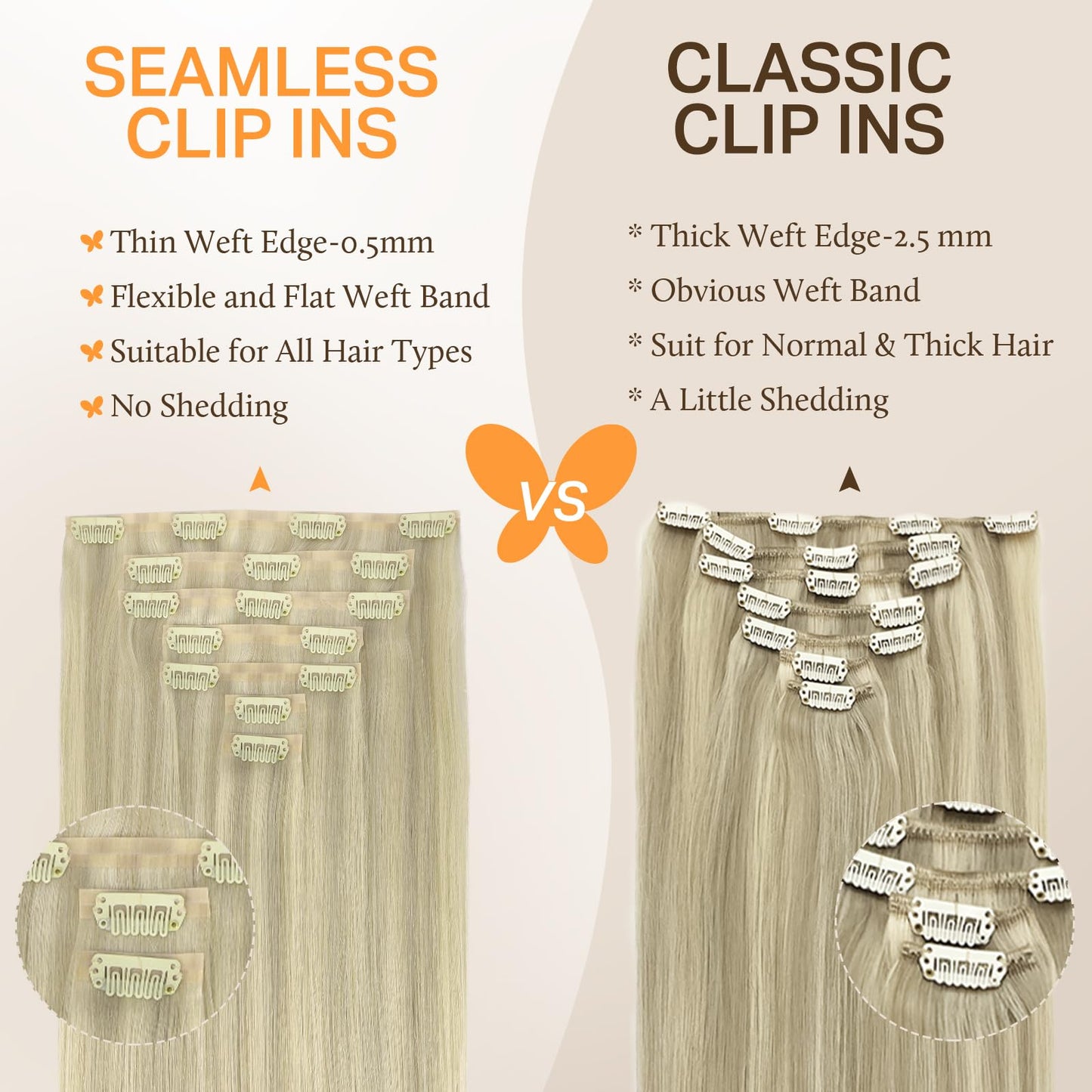 DOORES Seamless Clip in Hair Extensions Real Human Hair, Jet Black 150g 7pcs 20 Inch, Hair Extensions Clip in Human Hair Extensions Clip ins with Thin Weft Thick Straight Hair