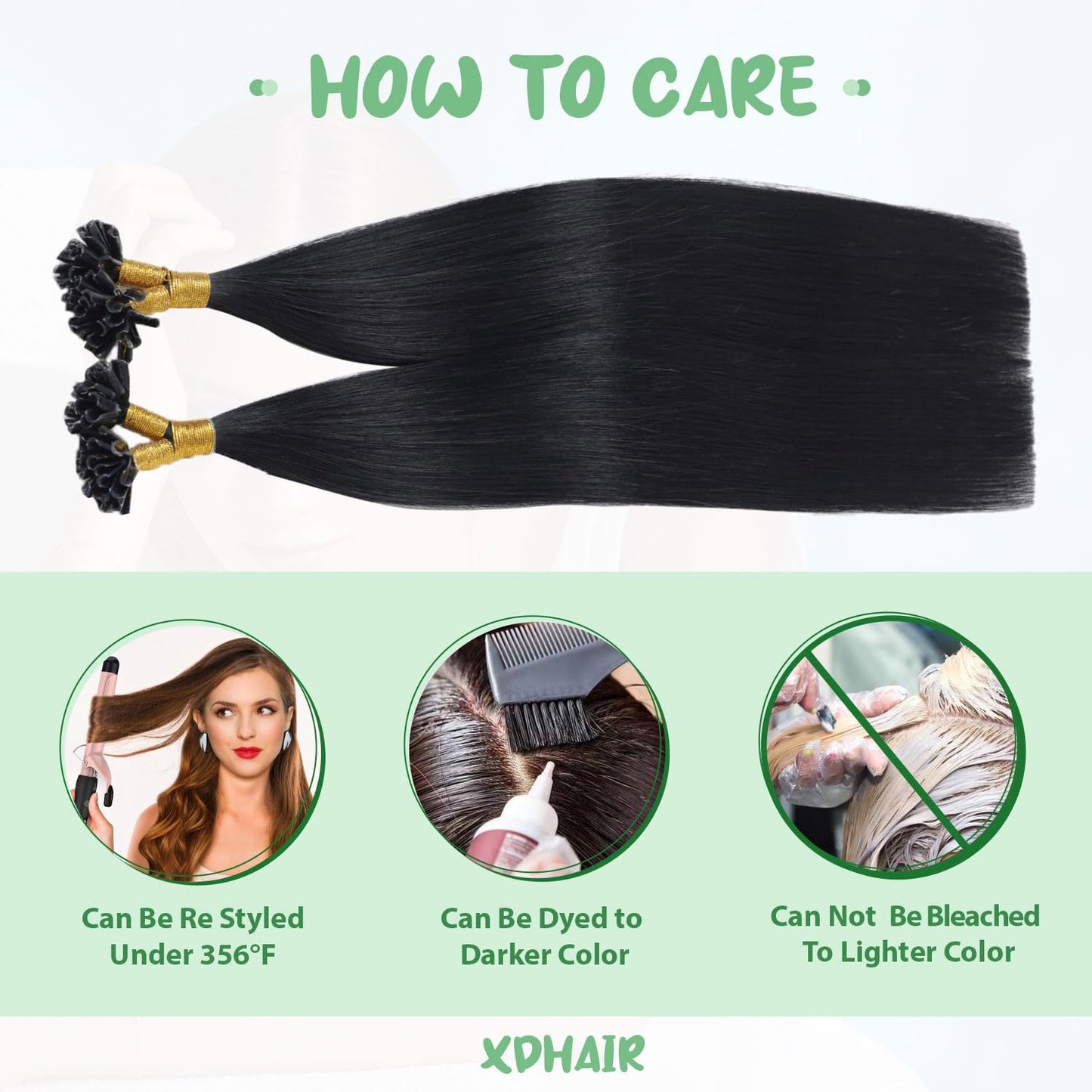 U Tip Hair Extensions Real Human Hair 50 Strands 50g 20inch Balayage Ombre Walnut Brown to Ash Brown and Blonde Pre Bonded Hair Extensions Nail U Tip Hair Extensions #3/8/22 20inch