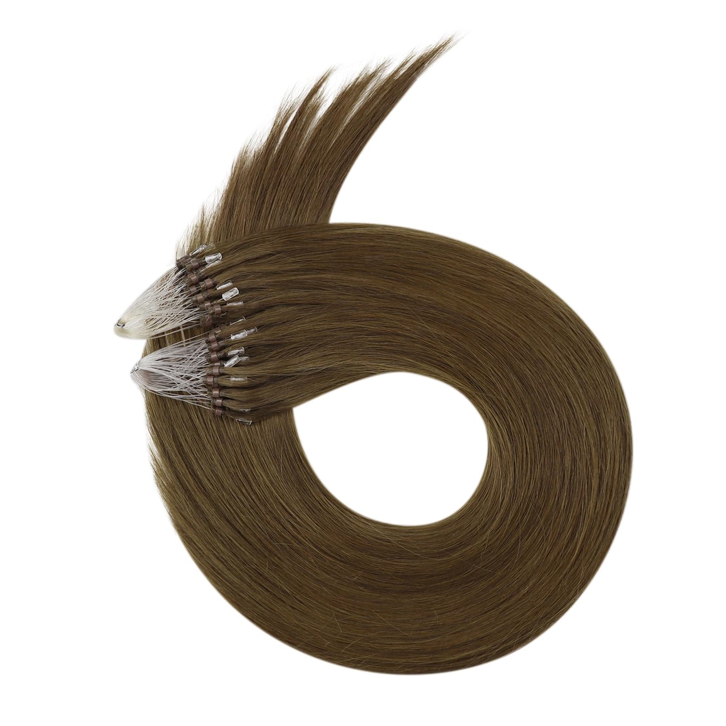 Full Shine Cold Fusion Prebonded Human Hair Extensions with Microbeads Color 18 Ash Blonde Highlighted 613 Blonde Micro Link Straight Hair 22 Inch Natural Hair Extensions for Women 50 Strands