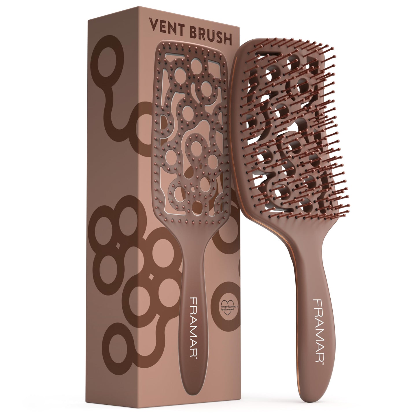 FRAMAR Professional Wet Hair Brush - Vented Hair Brush For Women, Curved Hair Detangler Brush, Blow Dry Brush, Hair Brush Dryer, Brosse a Cheveux, Curly Hair Brush Hair Dryer, Detangling Hair Brush