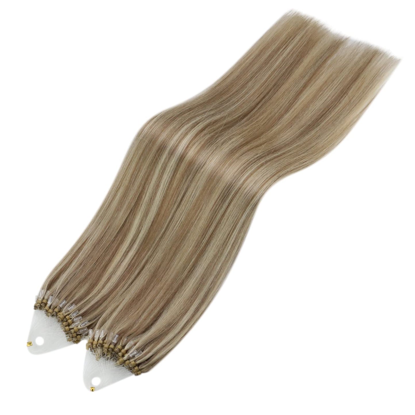 REMY premium Micro Link Hair Extensions Highlight Micro Loop Hair Extensions Real Human Hair Light Brown Highlights Blonde Micro Extensions Real Human Hair Add Hair Volume 18 Inch 50s/50g
