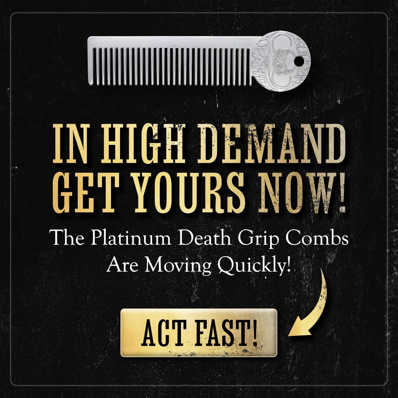 Death Grip Platinum Edition Mustache Comb for Men