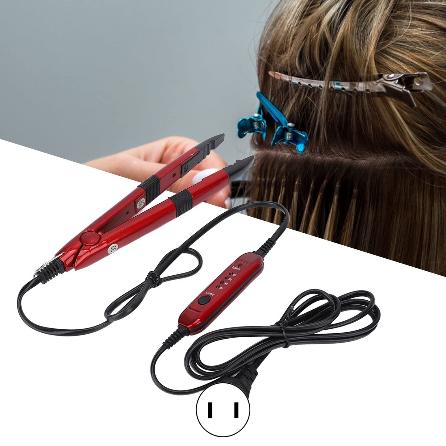 Fusion Hair Iron Tools Kit, Hair Extension Iron Constant Temperature Thermal Insulation Sheet Hair Extension Crochet Hair Extensions Tools(#2)