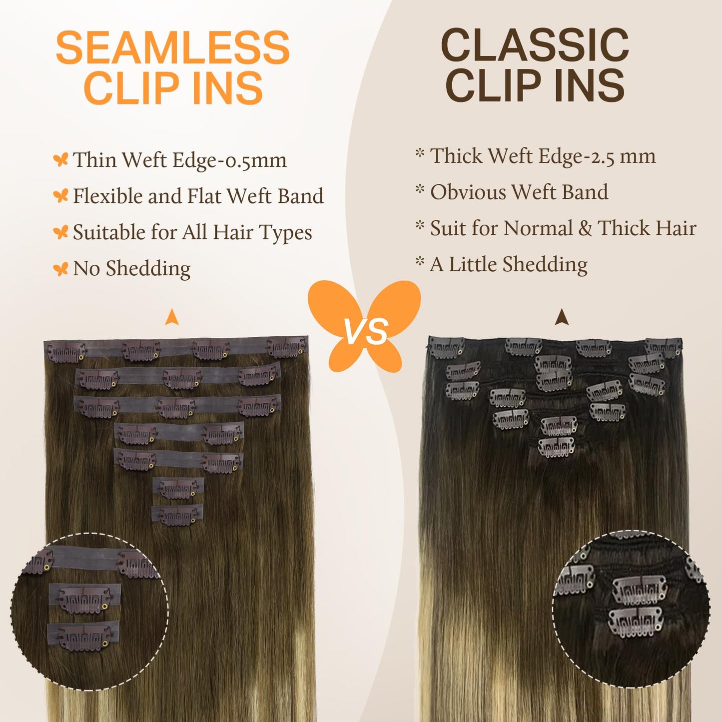 DOORES Seamless Clip in Hair Extensions Real Human Hair, Jet Black 150g 7pcs 20 Inch, Hair Extensions Clip in Human Hair Extensions Clip ins with Thin Weft Thick Straight Hair