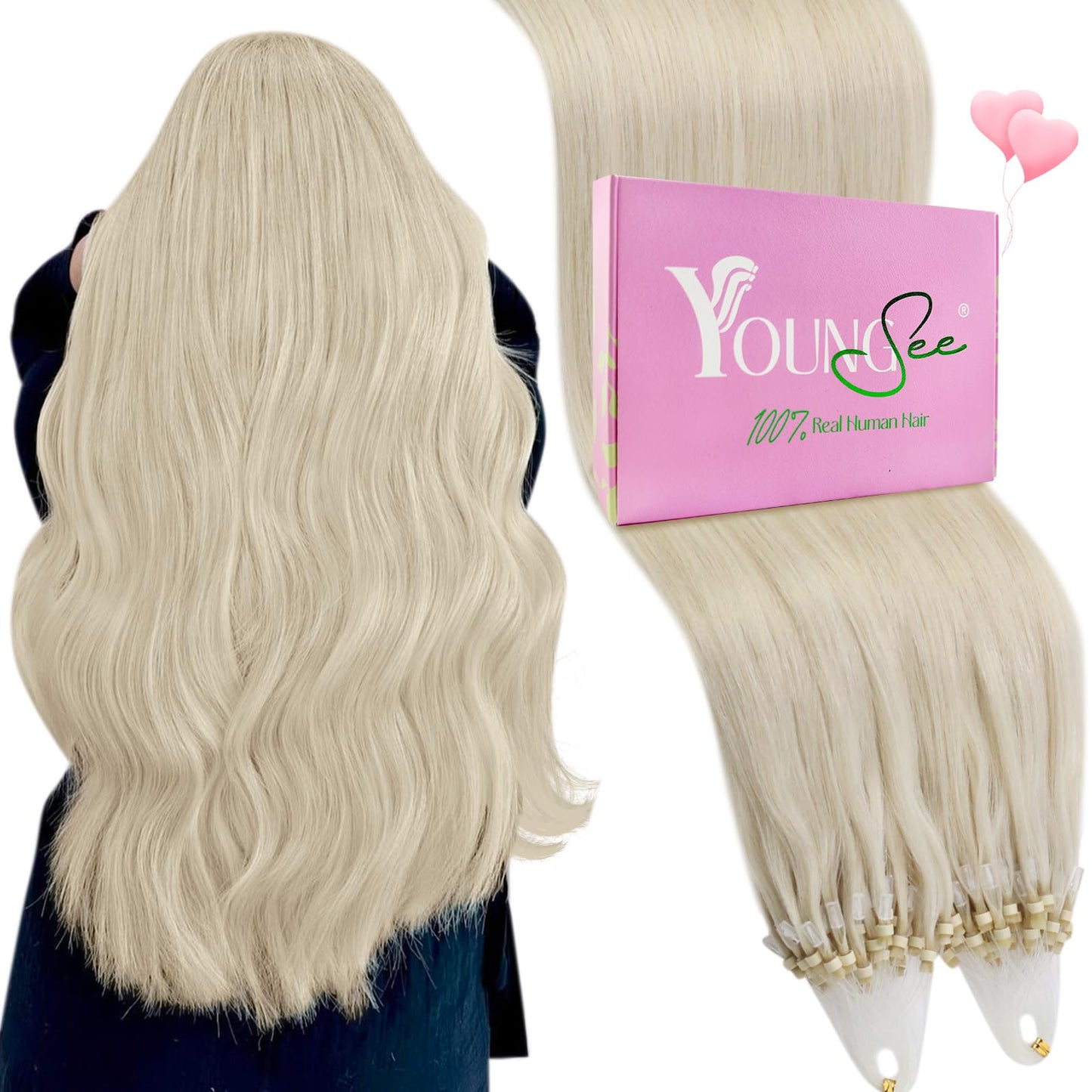 REMY premium Micro Link Hair Extensions Highlight Micro Loop Hair Extensions Real Human Hair Light Brown Highlights Blonde Micro Extensions Real Human Hair Add Hair Volume 18 Inch 50s/50g