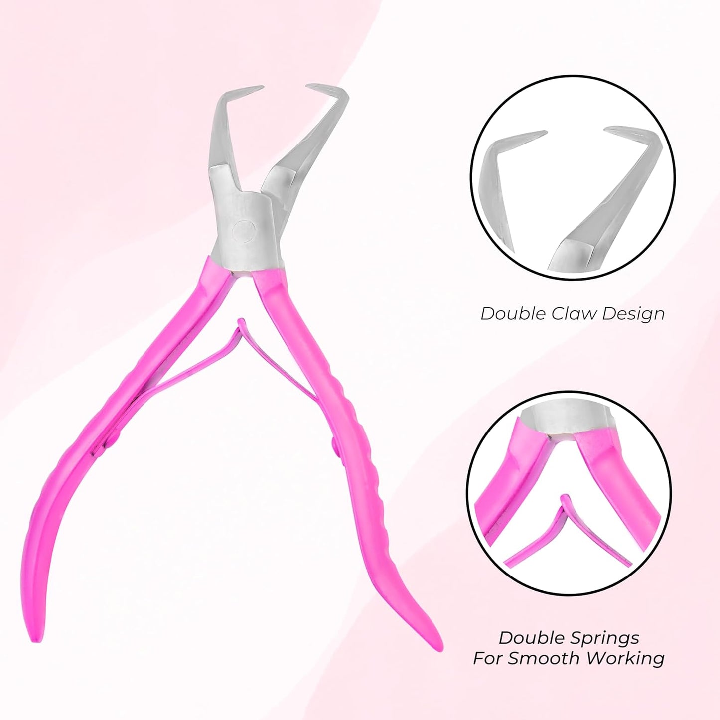 SIVOTE Hair Extension Beads Remover Pliers Pink - Stainless Steel Microlink Bead Removal Tool for Effortless Hair Extensions Removal