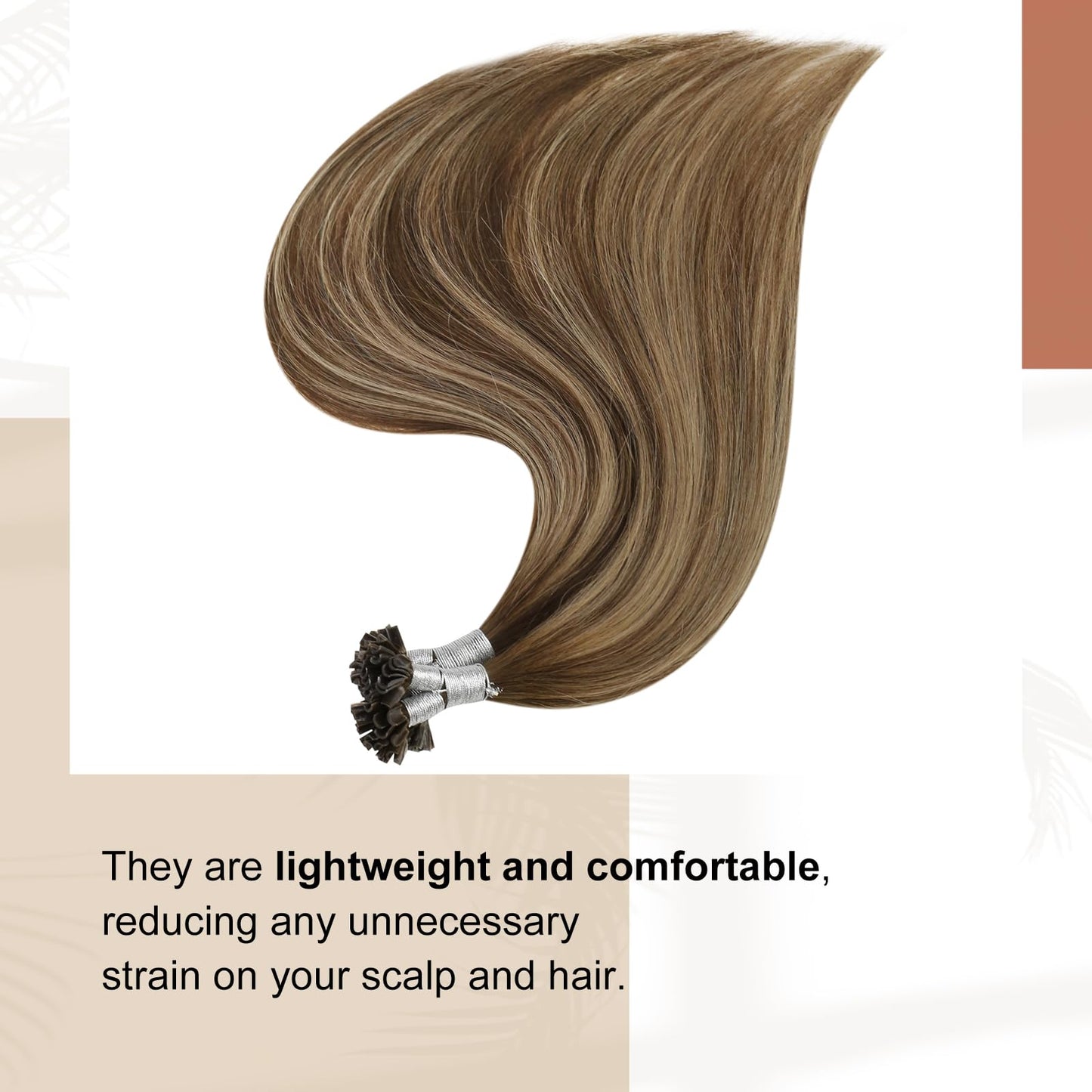 Full Shine Cold Fusion Prebonded Human Hair Extensions with Microbeads Color 18 Ash Blonde Highlighted 613 Blonde Micro Link Straight Hair 22 Inch Natural Hair Extensions for Women 50 Strands